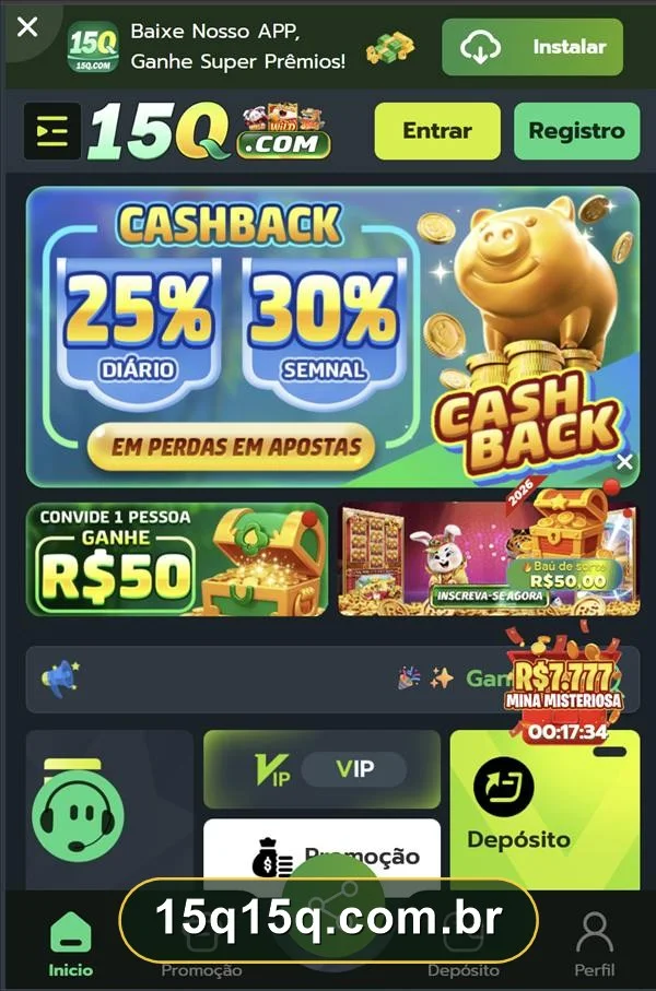 Tela real do App Oficial 15Q
